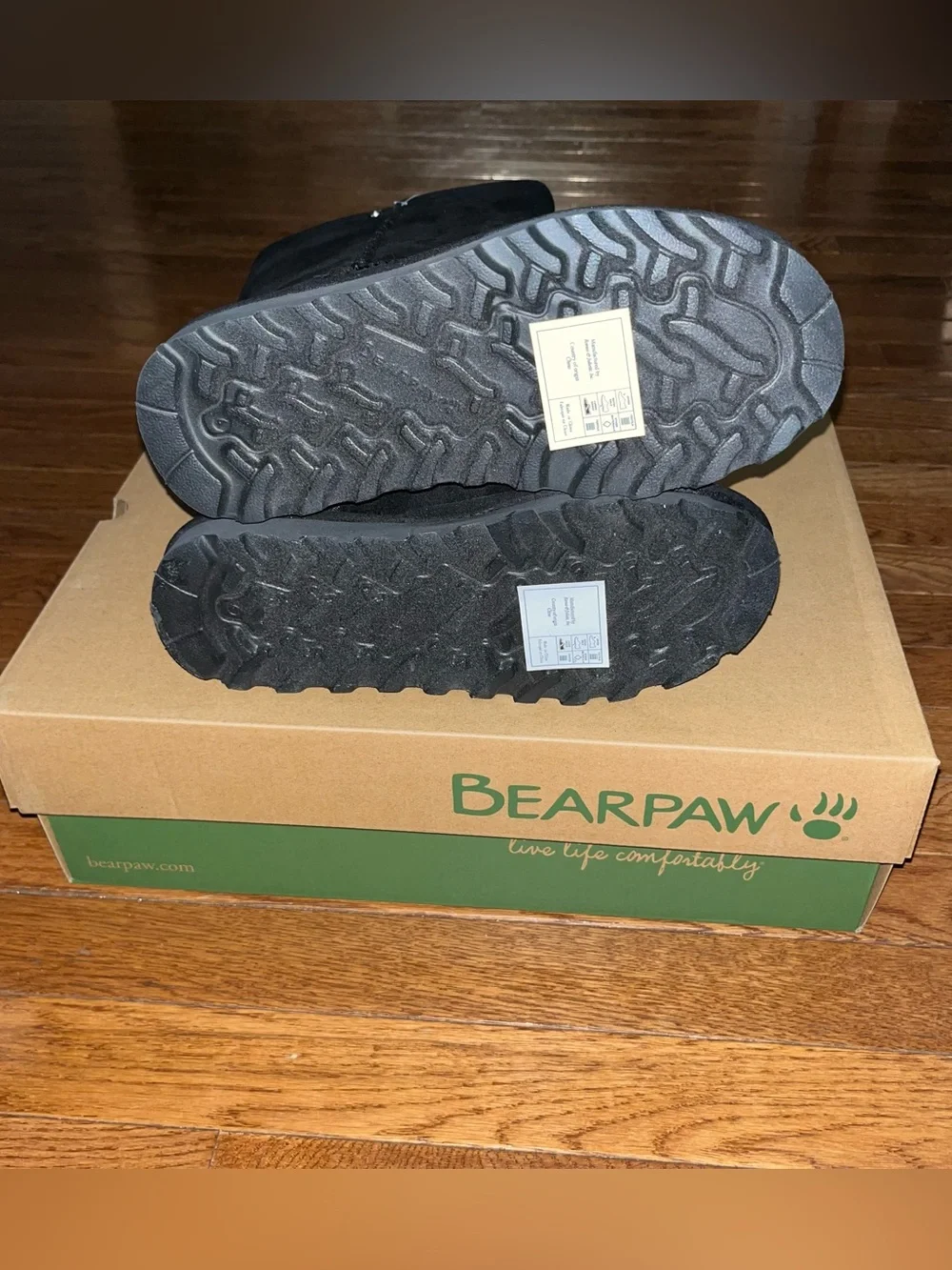 BearPaw Elle Tall Vegan Faux Fur Lined Boot Black 2 Women’s Size 6 Medium Calf